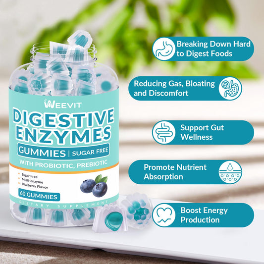 Blueberry-flavored chewable gummies on white background
