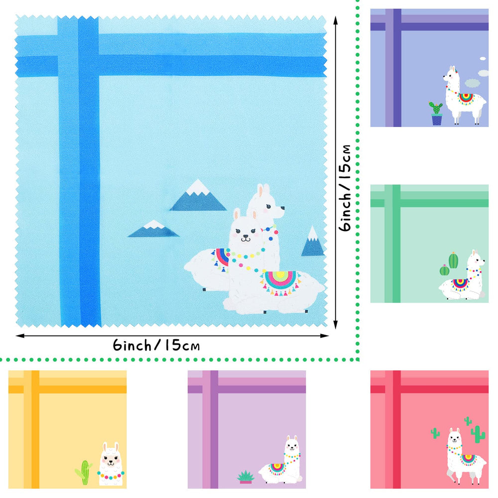 Assorted microfiber cleaning cloths with spring llama patterns