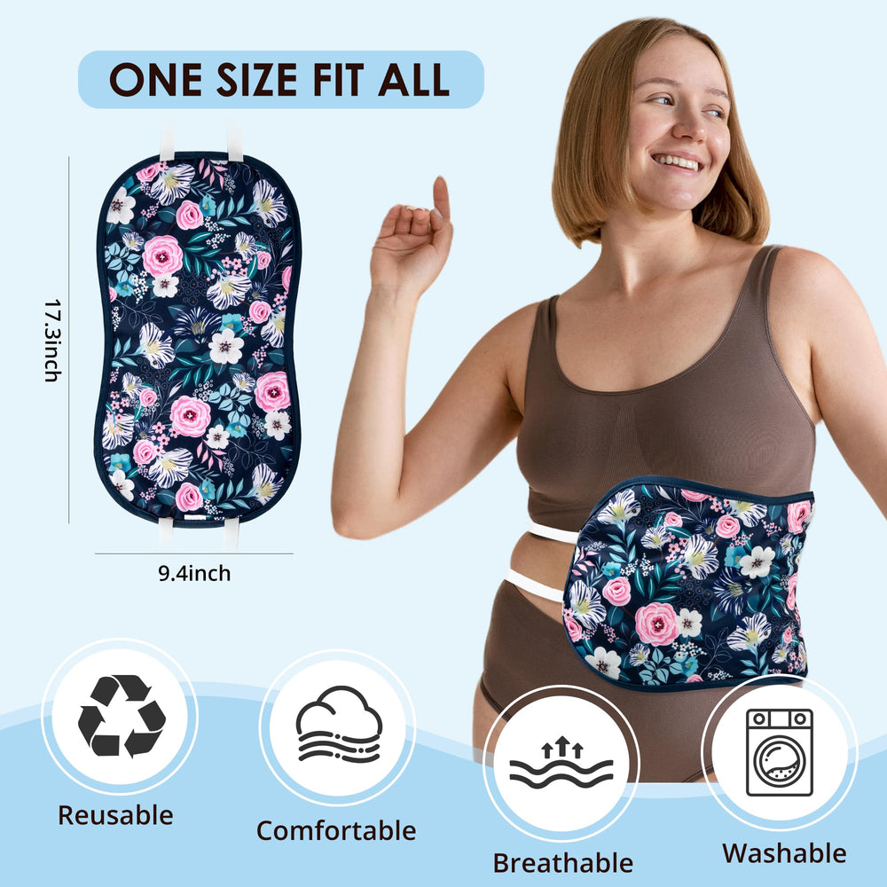 Extra-long adjustable strap on castor oil pack wrap