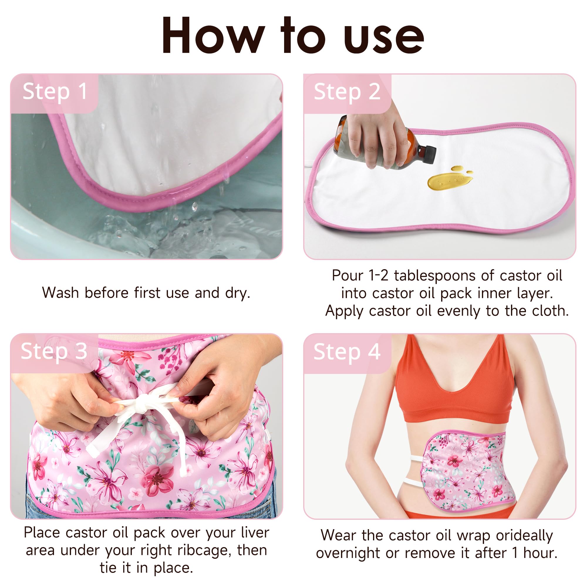 Castor oil pack worn around the stomach under the right ribcage