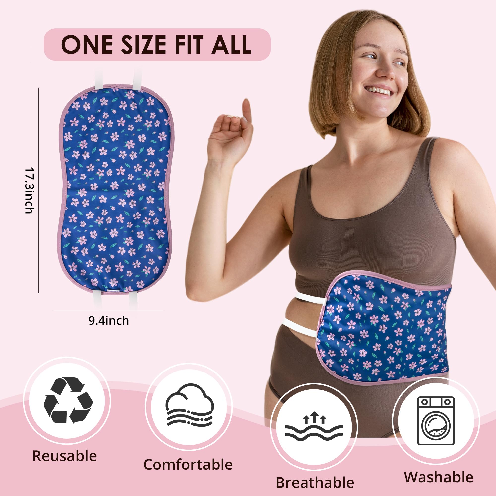 Castor Oil Pack Wrap with adjustable long straps