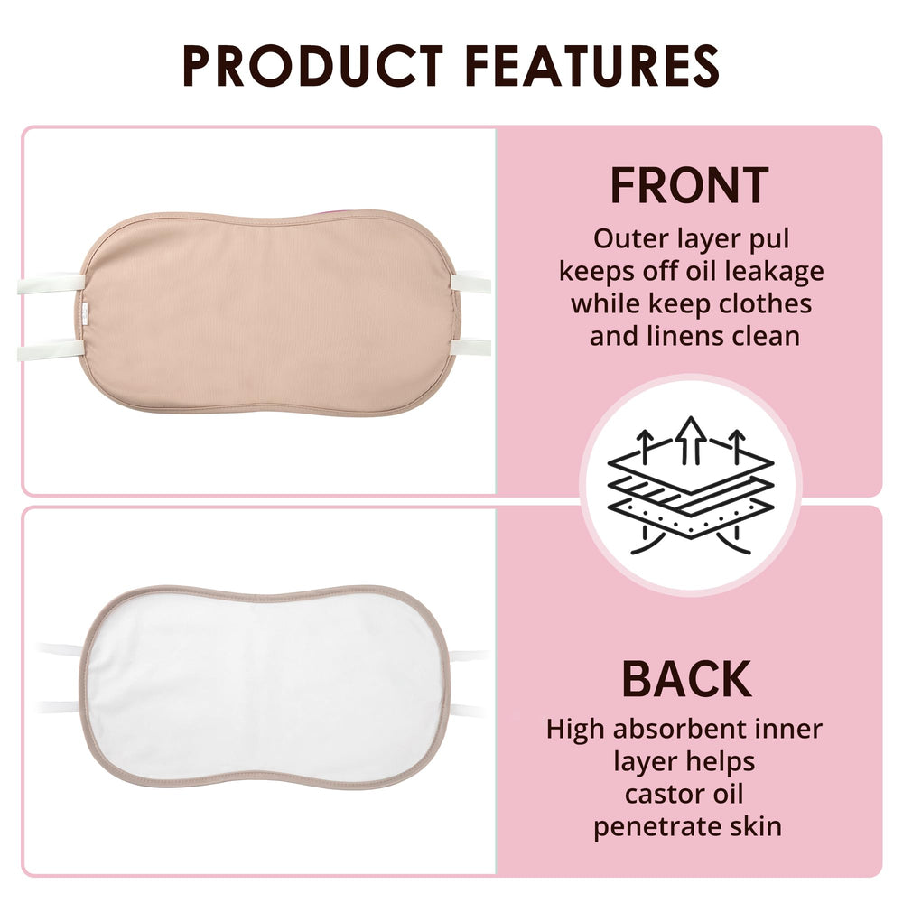 Adjustable wrap strap on castor oil pack