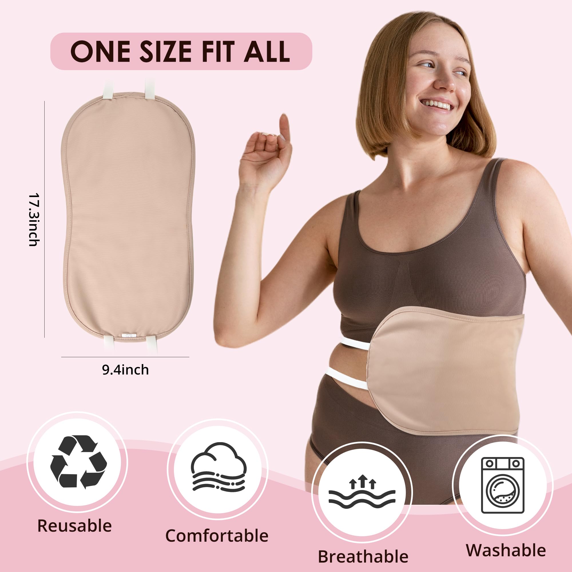 Reusable castor oil pack outer PUL layer showing leak protection