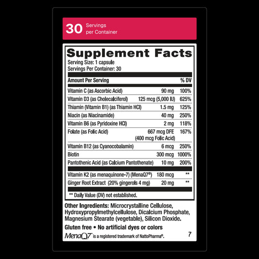 Close-up of vegan Artery Health capsules