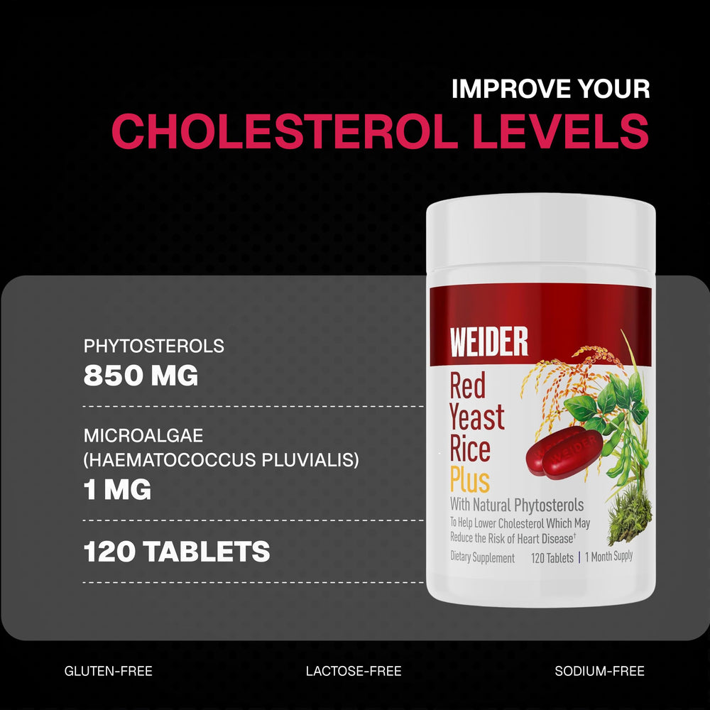 Gluten-free capsules for cholesterol support from Weider Red Yeast Rice Plus