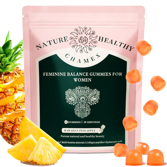 Weigloce Premium Feminine Balance Gummies bottle with Hawaii pineapple flavor label