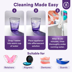 Night guard being cleaned with Weiss Naturals tablets