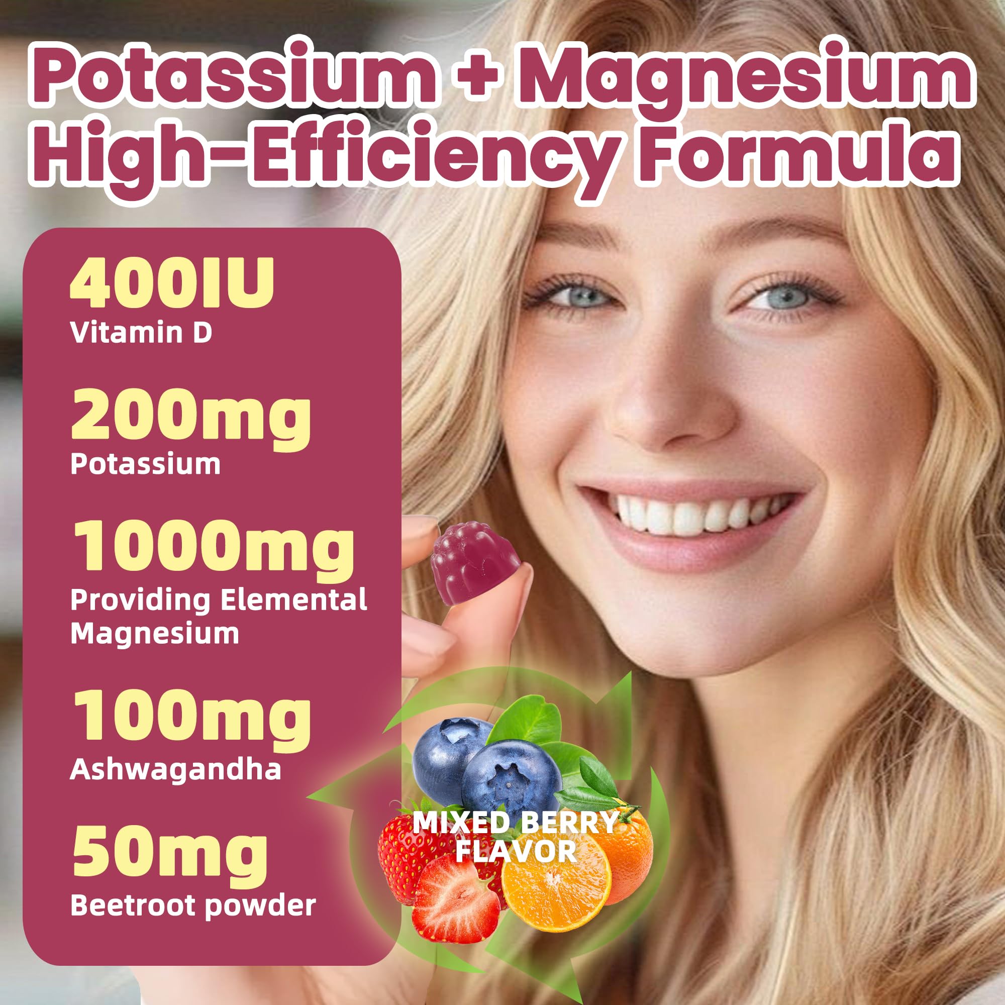 Berry-flavored gummies for sleep support