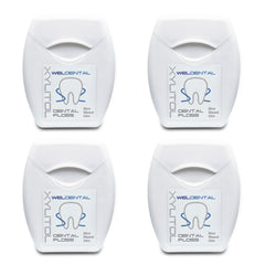 Weldental Xylitol Dental Floss 50m (4-pack) – product shot with packaging