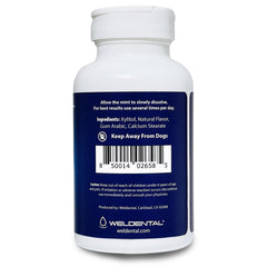 Product packaging showing 300 tablets and peppermint imagery