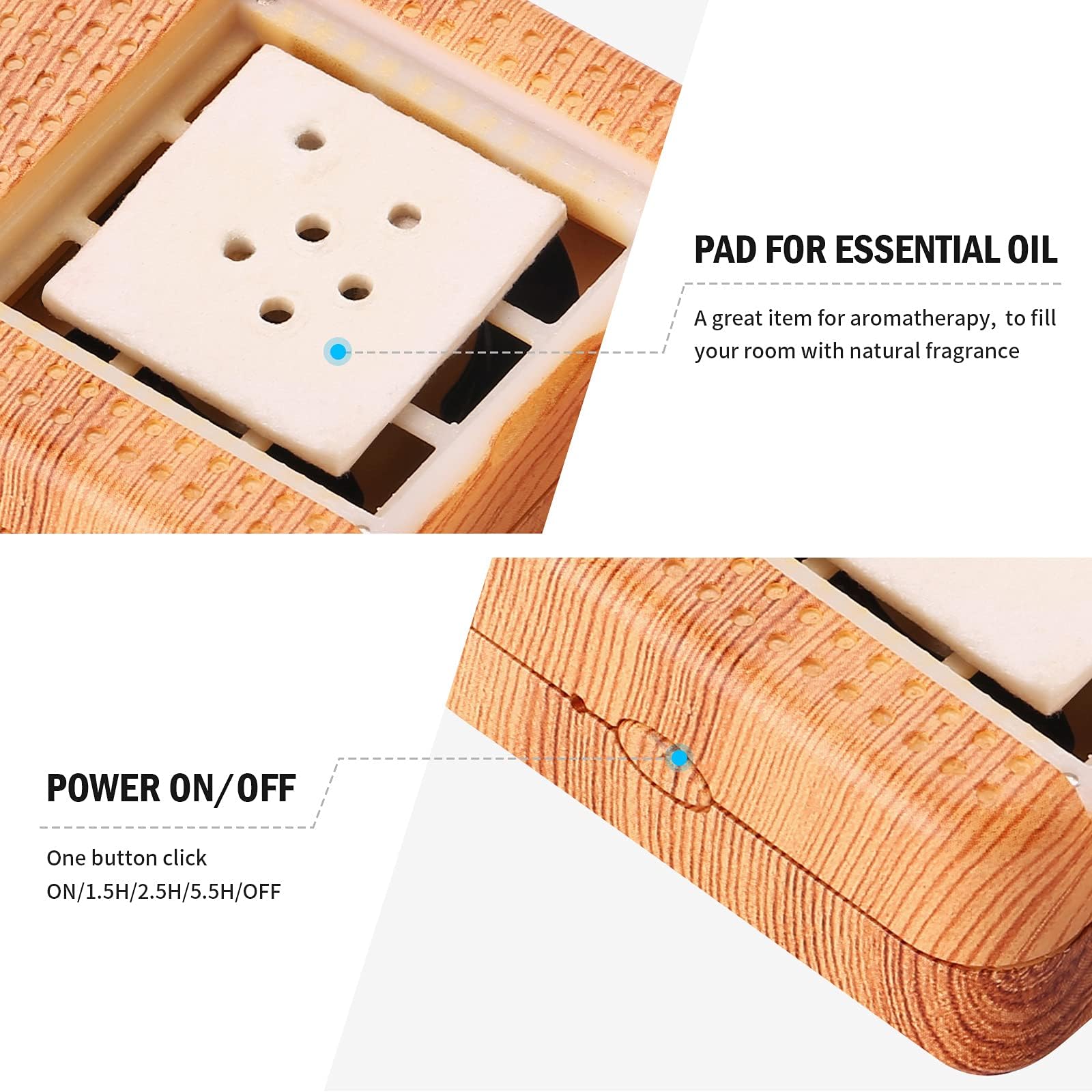 Waterless diffuser operating with essential oil pad