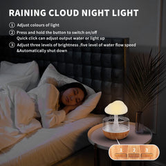 Weljoy Zen Raining Cloud Night Light Diffuser on a desk