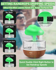Weljoy Zen Raining Cloud Night Light Diffuser water flow in action