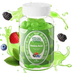 Well&amp;Whole BCAA Gummies 9-in-1 EAA bottle label close-up