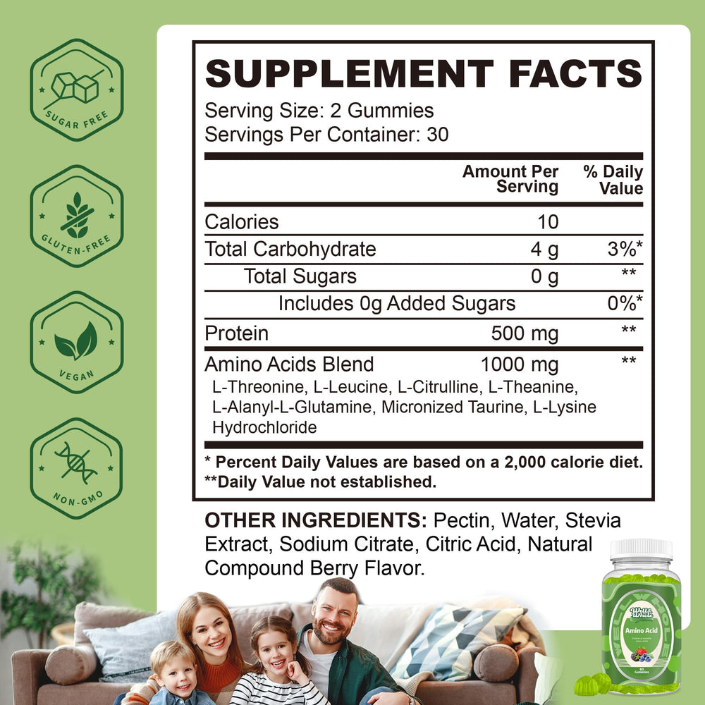 Supplement facts and ingredients for Well&amp;Whole BCAA Gummies