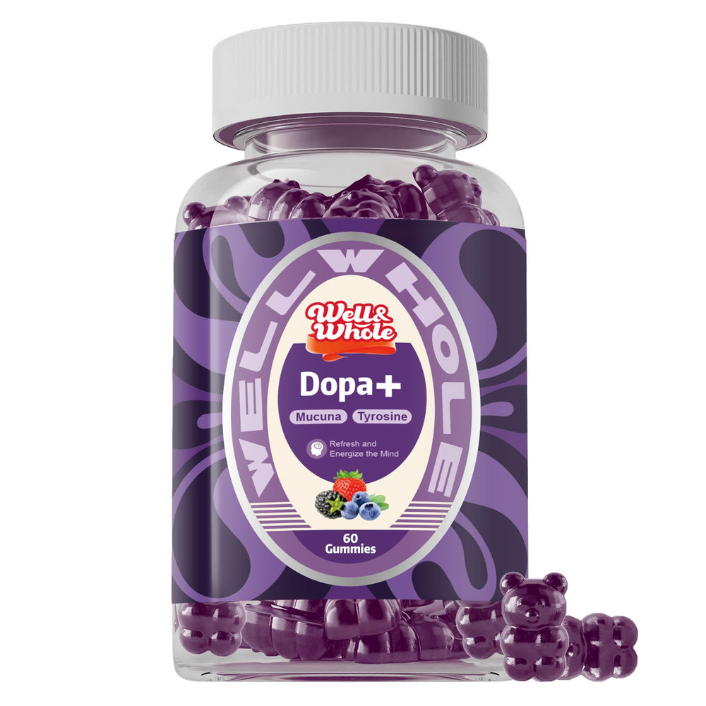 Well&Whole Dopamine Gummies bottle front view in berry flavor