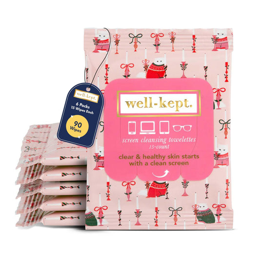 Well-Kept wipes packaging with rainbow stripes
