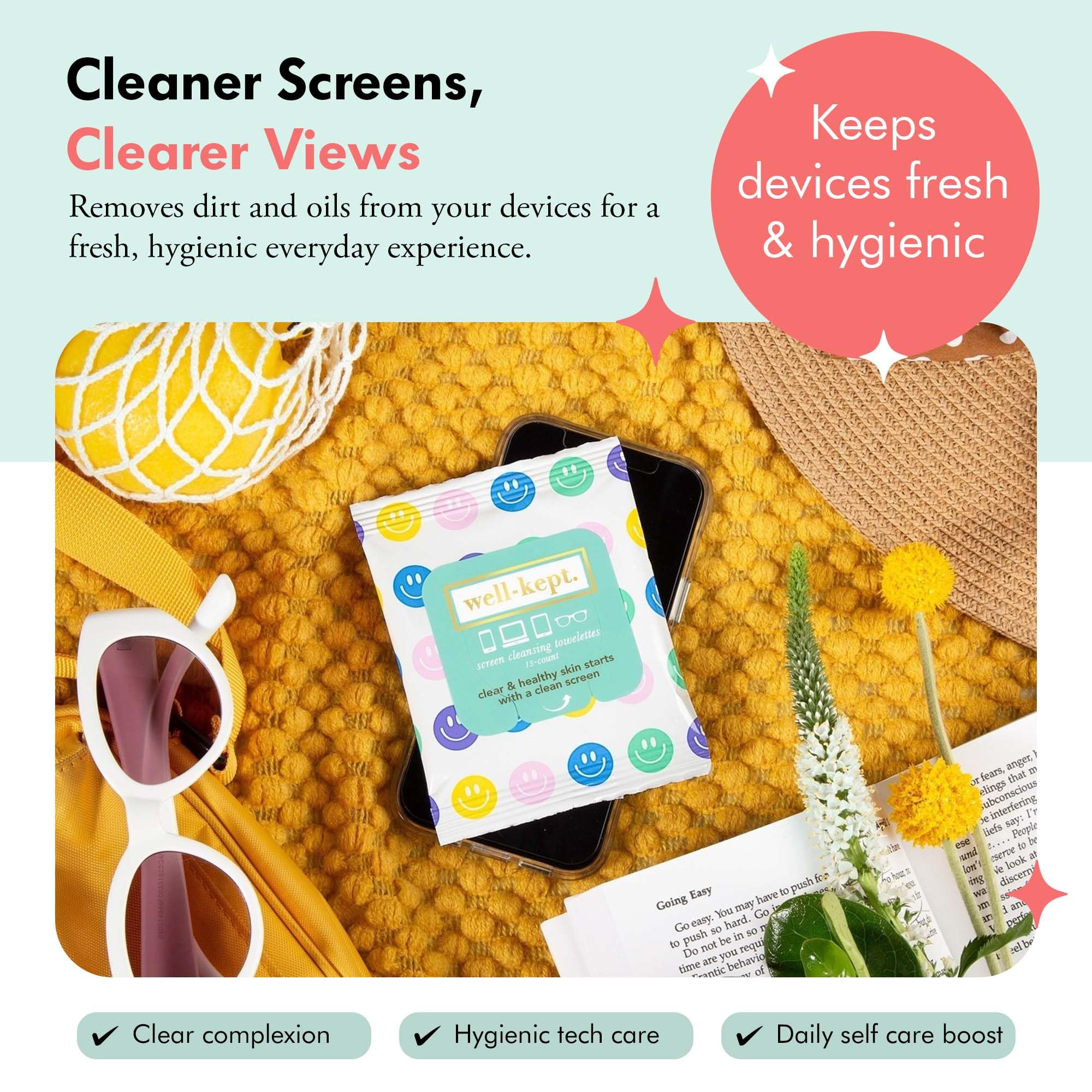 Wipe cleaning a smartphone screen