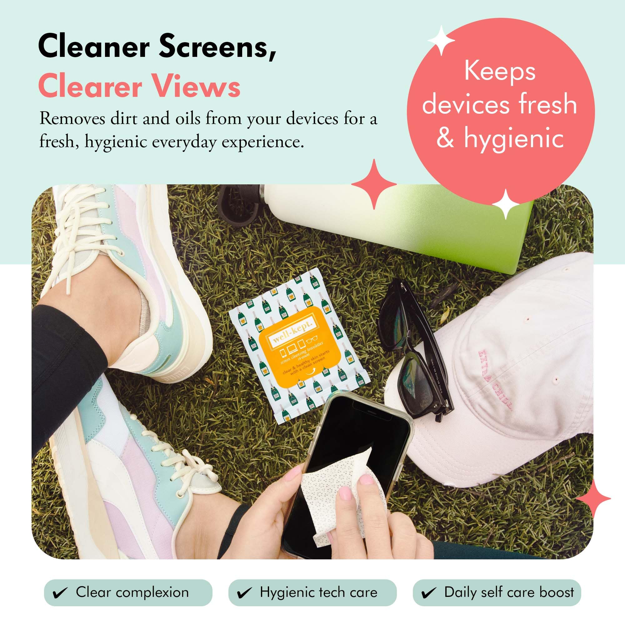 Well-Kept wipes cleaning laptop screen