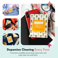 Well-Kept wipes for multiple surfaces including screens and lenses