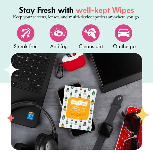 Well-Kept wipes cleaning smartphone screen