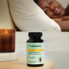 WellWithAll Sleep Support set in an evening bedtime routine