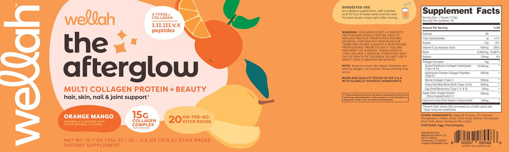 NSF certified and GMP compliant manufacturing facility for Wellah Afterglow