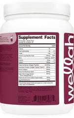 Nutrition facts panel of Wellah Afterglow Multi Collagen Protein