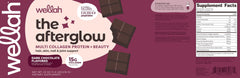 Wellah Afterglow brand logo with dark chocolate flavor product