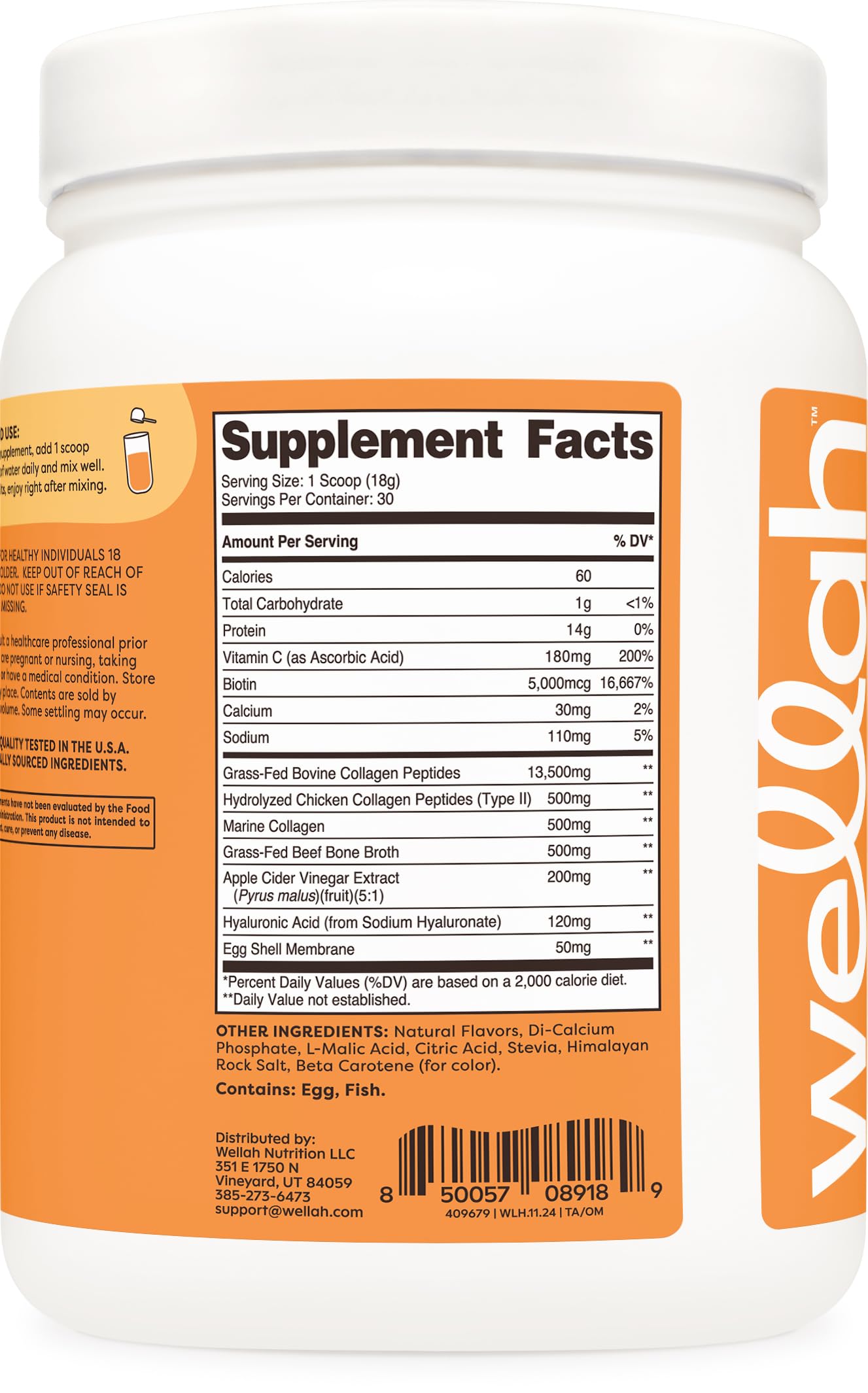 Wellah Afterglow Collagen Protein + Beauty Unflavored option packaging