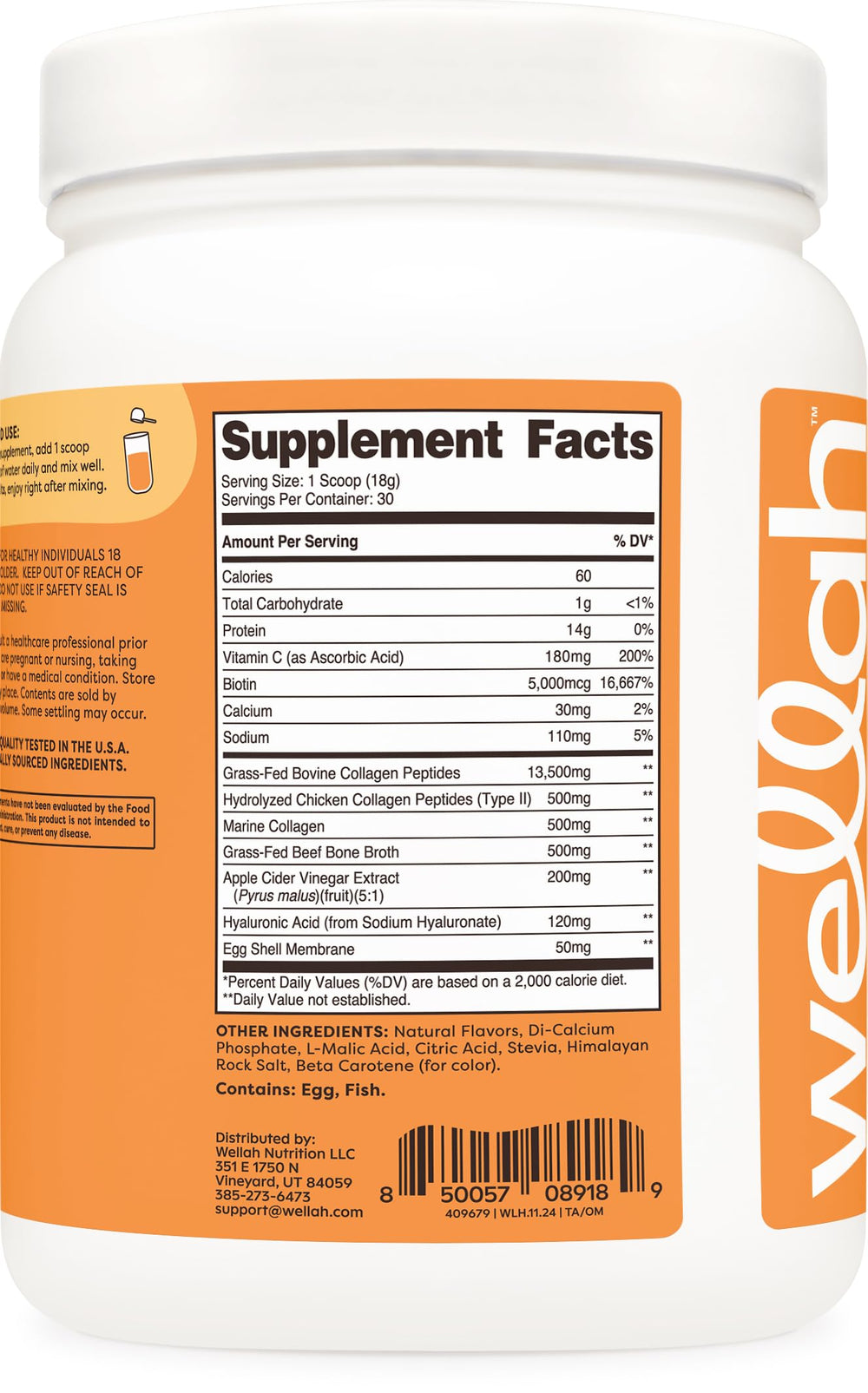 Wellah Afterglow Collagen Protein + Beauty Unflavored option packaging