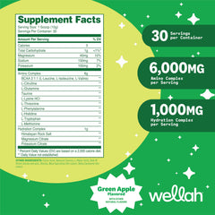 Wellah powder texture close-up showing fine mixable BCAA powder