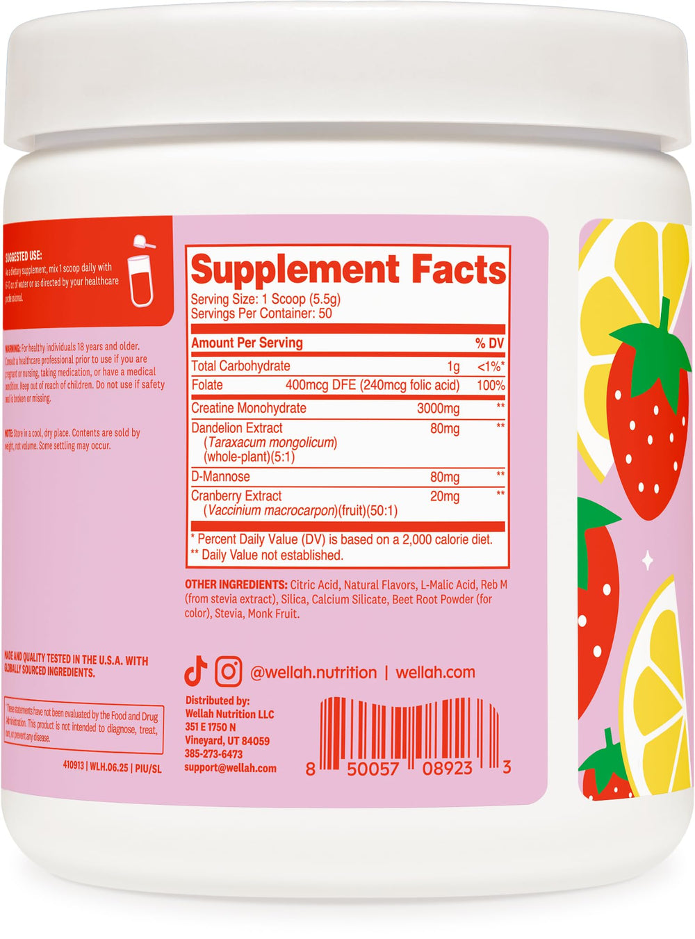 Dandelion and Cranberry Extract ingredients