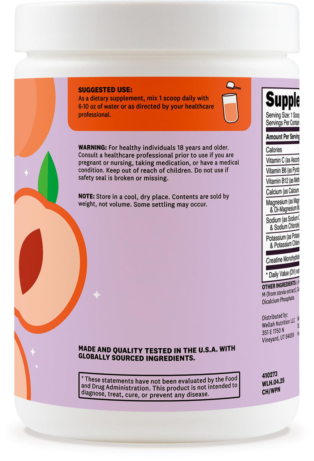 Electrolyte hydration blend in Wellah Creatine + Hydration Powder