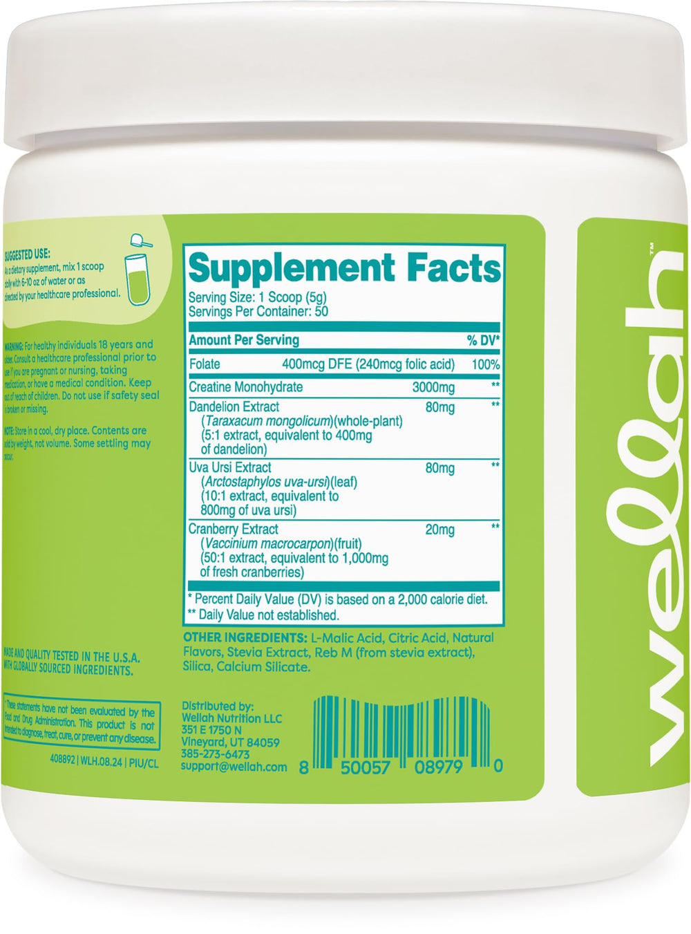 Close-up of Coconut Lime flavored Wellah Creatine scoop