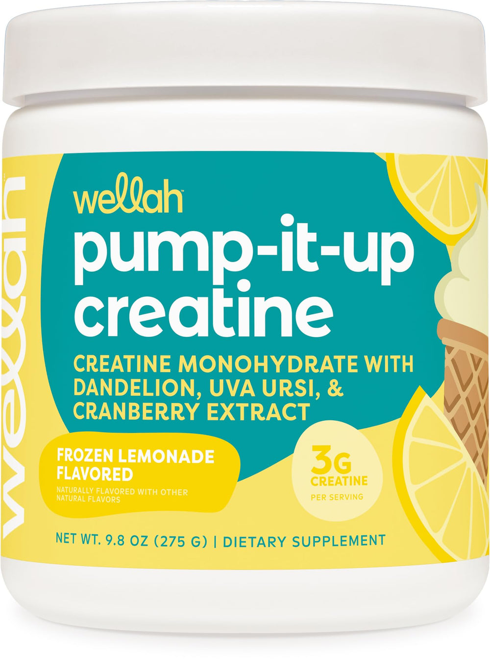 Wellah Creatine for Women Frozen Lemonade bottle front