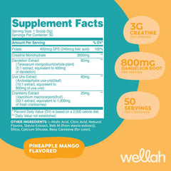 Pineapple mango flavored creatine monohydrate scoop with water