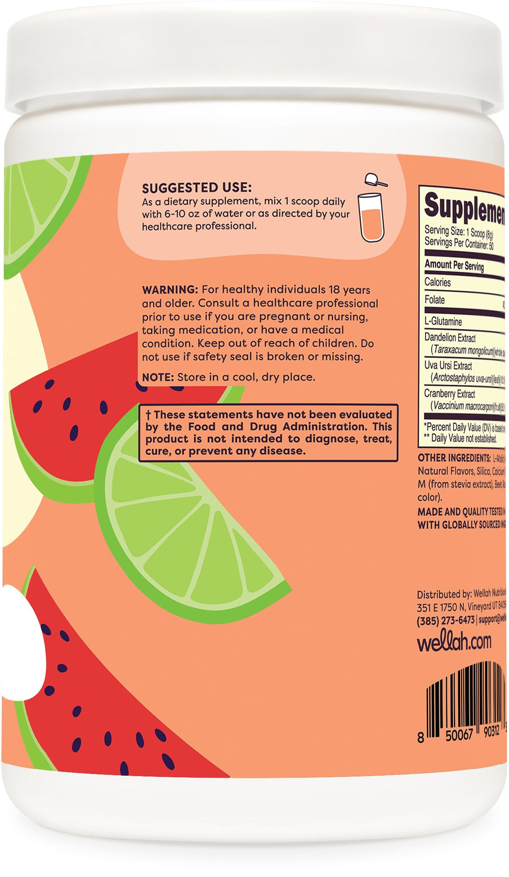 Close-up of Watermelon Lime flavored L-Glutamine powder