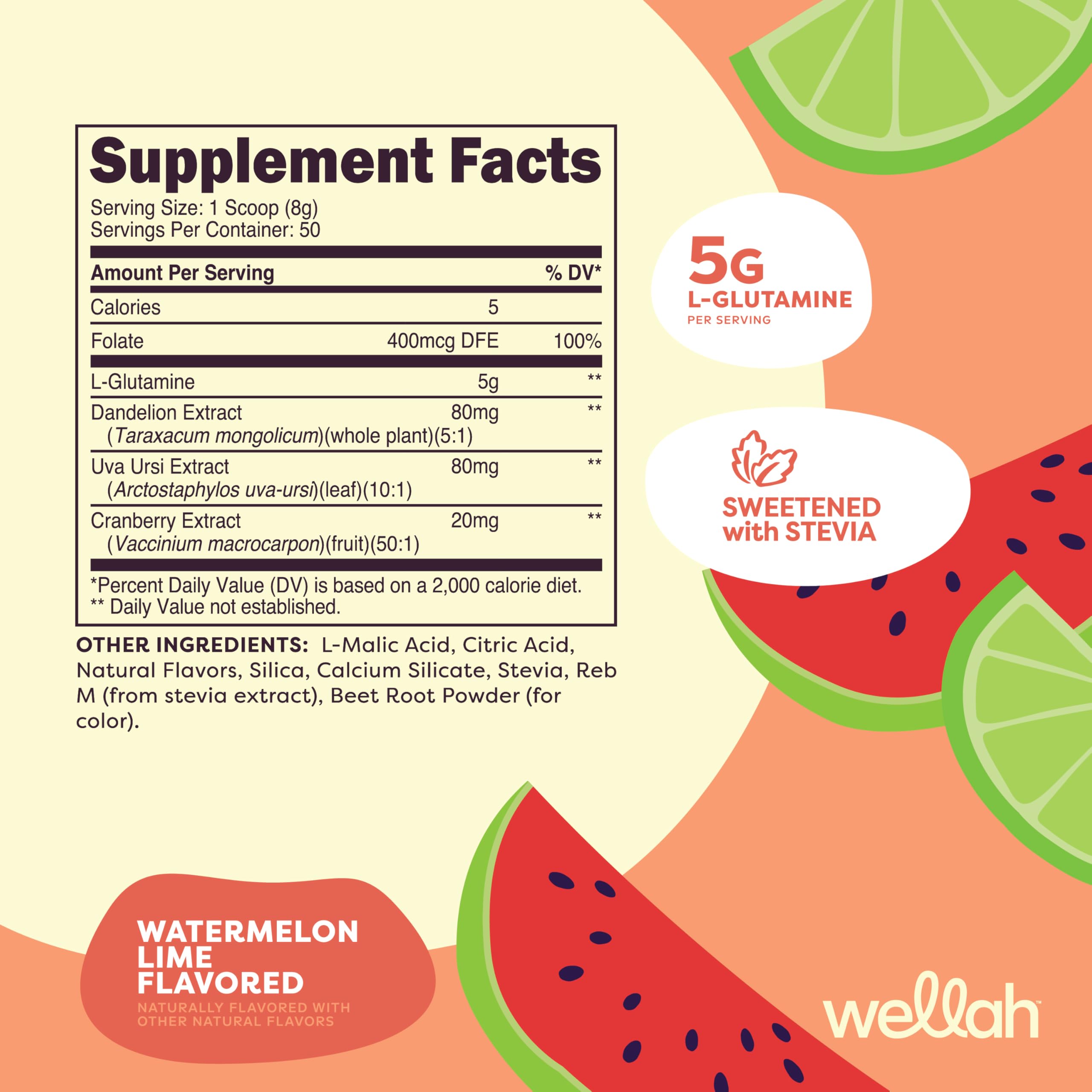 One 5g L-Glutamine serving with Watermelon Lime flavor