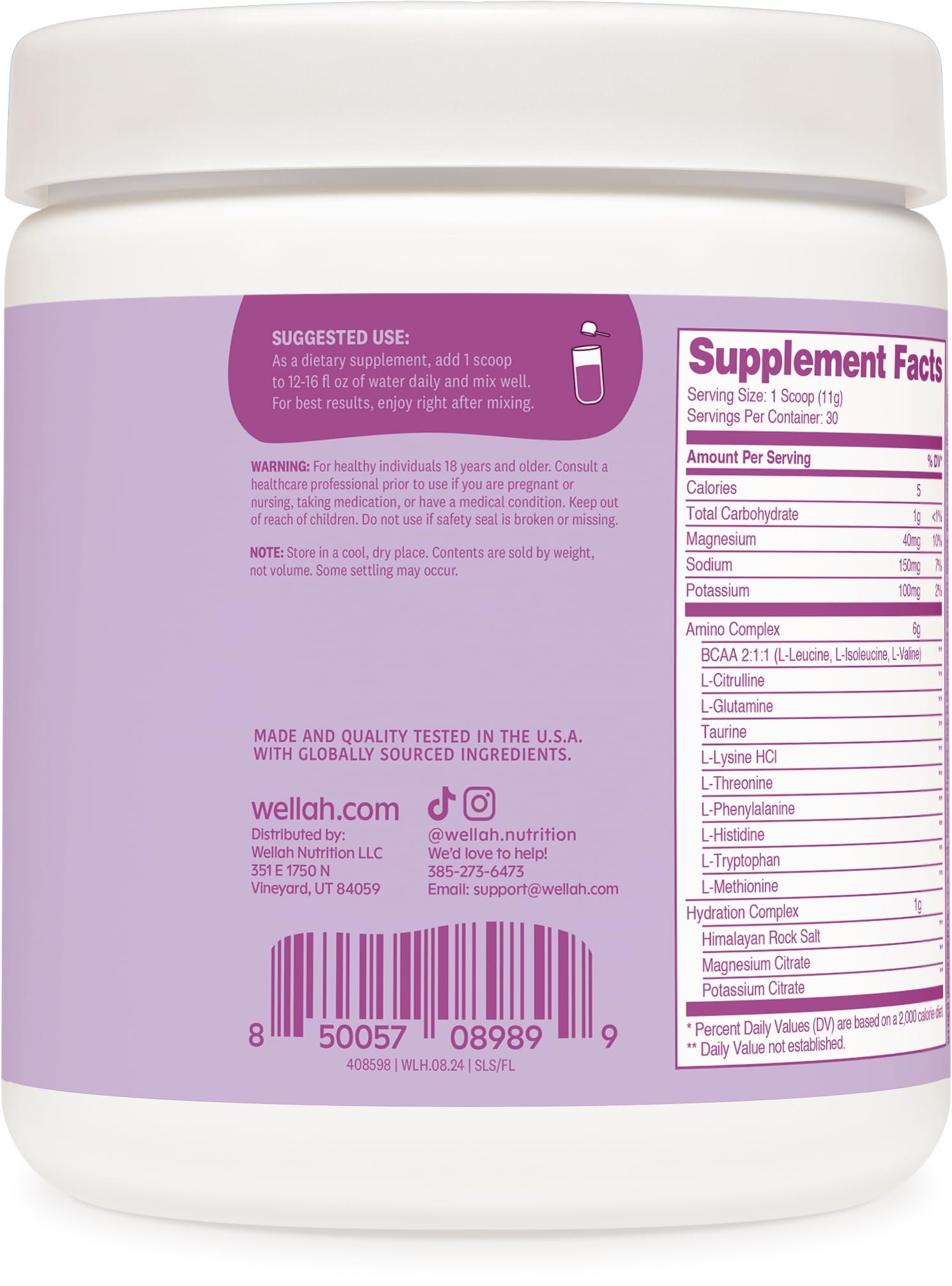 Nutrition label showing 30 servings per container
