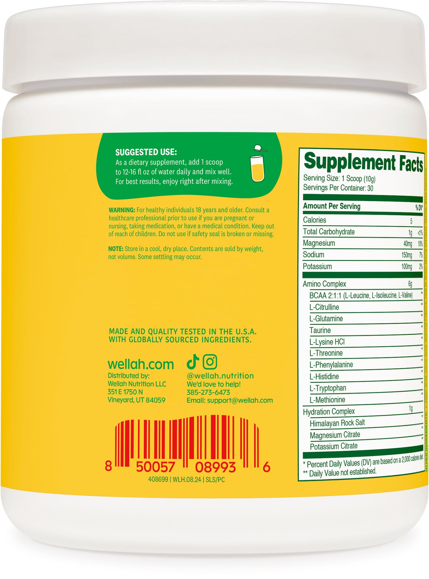 Close-up of BCAA powder and scoop for Pina Colada flavor