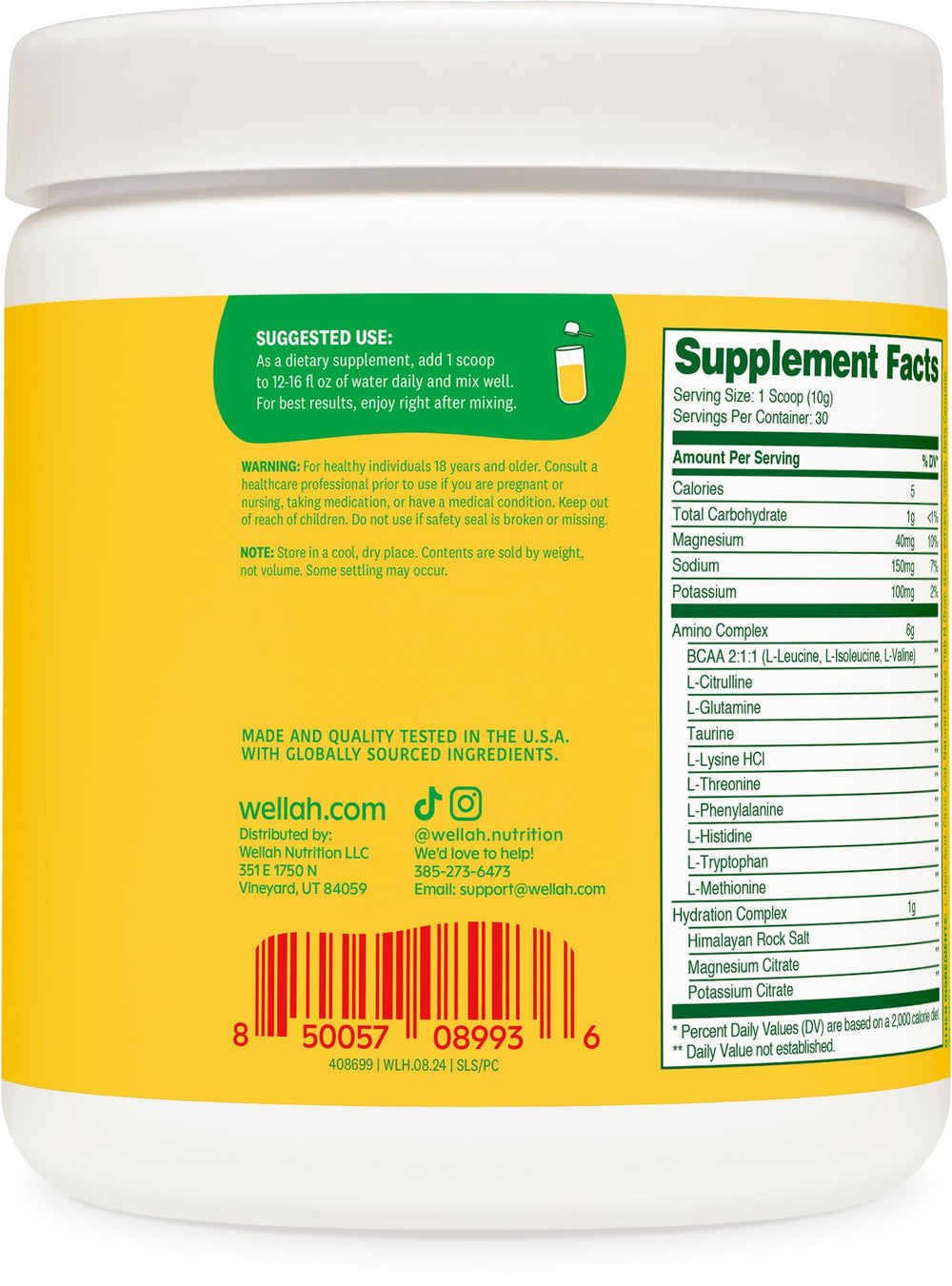 Close-up of BCAA powder and scoop for Pina Colada flavor