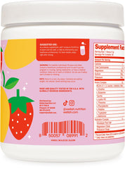 Close-up of Strawberry Mango flavored BCAA powder.