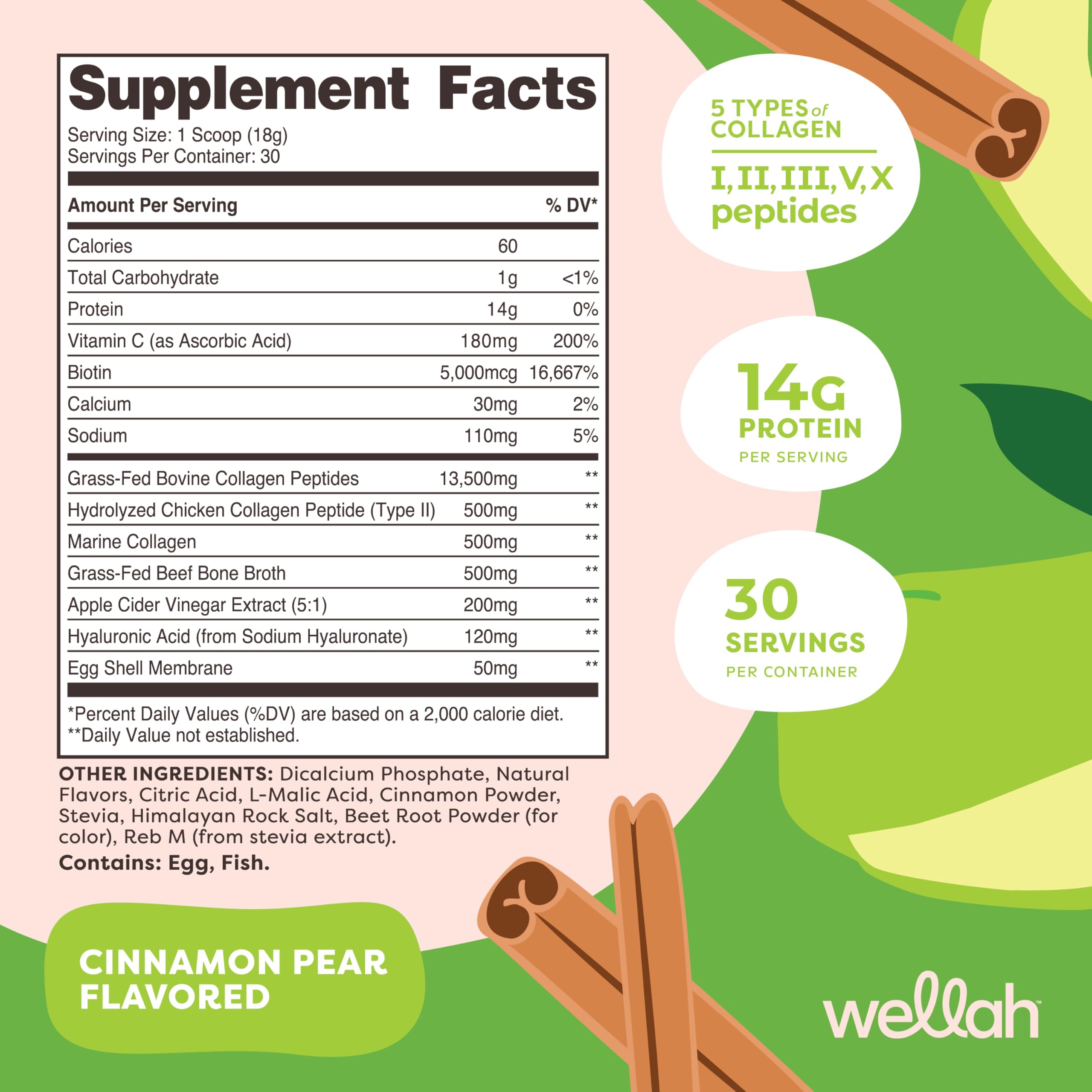 Powder texture of Wellah Afterglow Collagen Protein + Beauty
