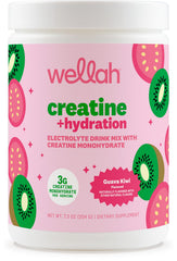 Wellah Creatine + Hydration Powder Guava Kiwi bottle label