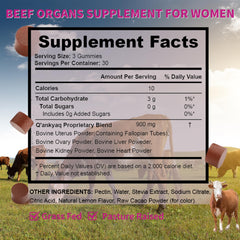 Close-up of beef liver-based gummies