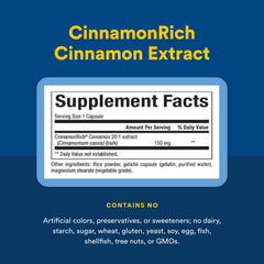 Ingredients and dosage details for CinnamonRich extract