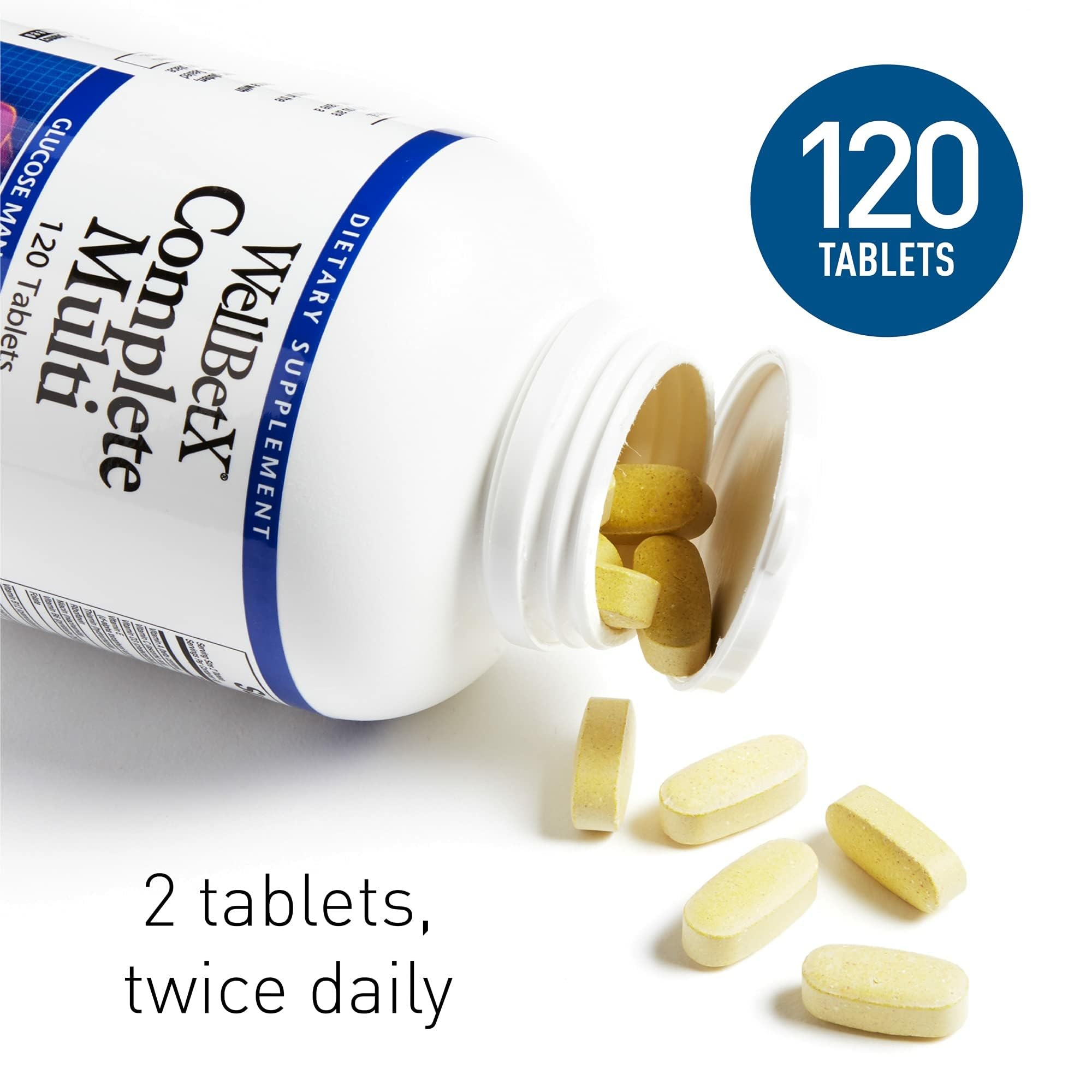 Daily value chart for WellBetX Complete Multi vitamins and minerals