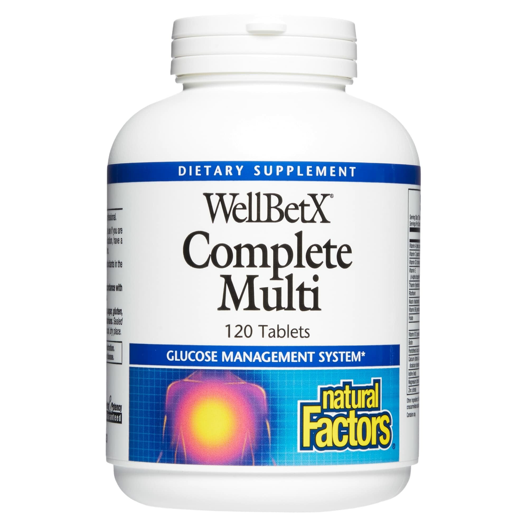 WellBetX Complete Multi Natural Factors bottle of 120 tablets