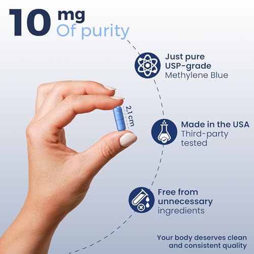 USP Grade Methylene Blue capsule label detail